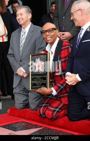 LOS ANGELES - MAR 16: Leron Gubler, RuPaul alla cerimonia della Stella RuPaul sulla Hollywood Walk of Fame il 16 marzo 2018 a Los Angeles, California Foto Stock