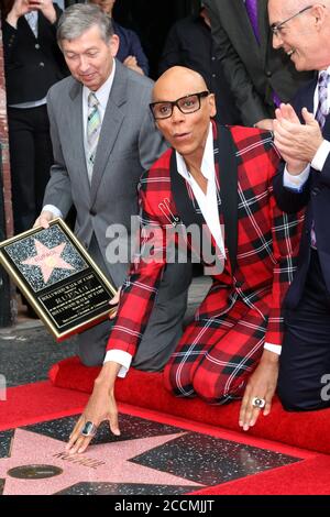 LOS ANGELES - MAR 16: Leron Gubler, RuPaul alla cerimonia della Stella RuPaul sulla Hollywood Walk of Fame il 16 marzo 2018 a Los Angeles, California Foto Stock