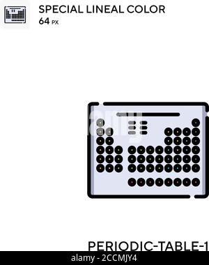 Tabella periodica-1 icona colore lineare speciale. Modello di disegno simbolo illustrazione per elemento dell'interfaccia utente Web mobile. Pittogramma moderno a colori perfetto su modificabile Illustrazione Vettoriale