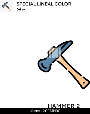 Icona di colore lineal speciale HAMMER-2. Modello di disegno simbolo illustrazione per elemento dell'interfaccia utente Web mobile. Pittogramma moderno a colori perfetto su tratti modificabili. Illustrazione Vettoriale