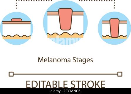 Icona del concetto di stadi di melanoma Illustrazione Vettoriale