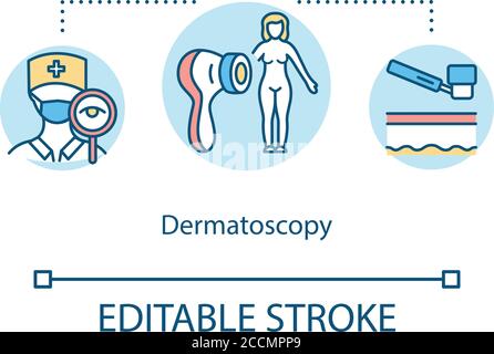 Icona del concetto di dermatoscopia Illustrazione Vettoriale