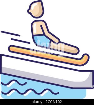 Icona colore RGB del tappetino per nuoto Illustrazione Vettoriale