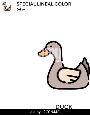 Duck icona colore lineal speciale. Modello di disegno simbolo illustrazione per elemento dell'interfaccia utente Web mobile. Pittogramma moderno a colori perfetto su tratti modificabili. Illustrazione Vettoriale