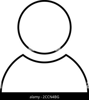 Utente o persona - icona a linea sottile moderna. Semplice illustrazione vettoriale con contorno nero. Illustrazione Vettoriale
