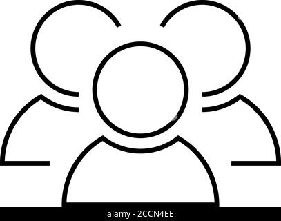 icona 3 persone. Gruppo di persone. Pittogramma umano semplificato. Icona vettoriale semplice e moderna. Illustrazione Vettoriale