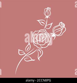 Elemento Floreale Con Le Rose D'annata Retro Fiori Decorativi Illustrazione  Vettoriale - Illustrazione di scheda, oggetto: 71231859