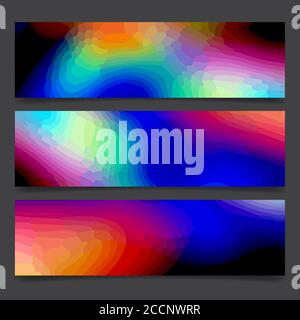 Astratto arcobaleno colorato pittura neon arte linee luminose e spot multicolore, colori vivaci layout poster festivo Illustrazione Vettoriale
