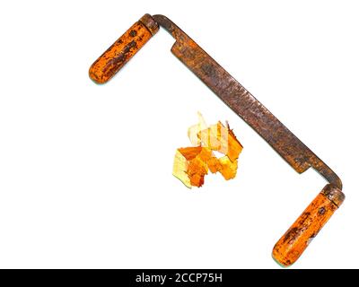 Utensile manuale di carpenteria per la pulizia della corteccia dal legno. Foto Stock