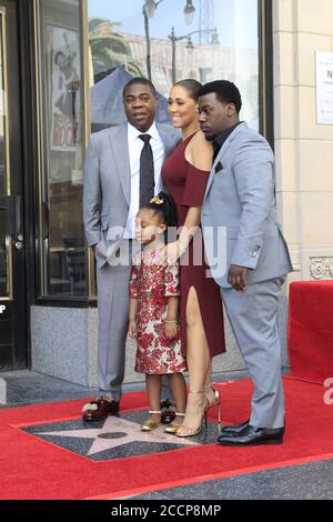 LOS ANGELES - Apr 10: Tracy Morgan, Megan Morgan, Tracy Morgan Jr, Maven Morgan alla Tracy Morgan Star Ceremony sulla Hollywood Walk of Fame il 10 aprile 2018 a Los Angeles, California Foto Stock