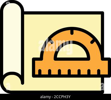 Architetto costruzione icona. Icona vettoriale di costruzione dell'architetto di contorno per il web design isolato su sfondo bianco Illustrazione Vettoriale