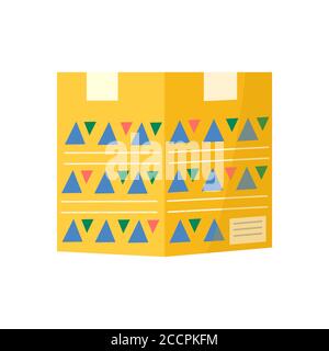 Confezioni in cartone con nastro adesivo per icone di consegna. Set di pacchi postali, pacchi, scatole, lettere, buste. Pacco per servizio di consegna online con Illustrazione Vettoriale