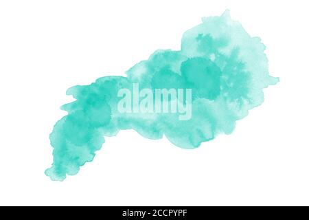 blu acquerello spruzzi dipinto sfondo colore acqua. Foto Stock