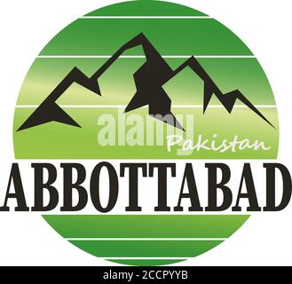 Logo ABBOTTABAD Pakistan. Logo rotondo Pakistan. Illustrazione vettoriale. Illustrazione Vettoriale