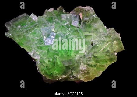 Foto di fluorite isolata su sfondo nero Foto Stock