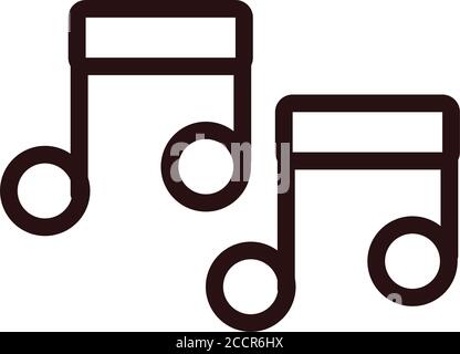 note musicali disegno di illustrazione vettoriale stile di linea Illustrazione Vettoriale