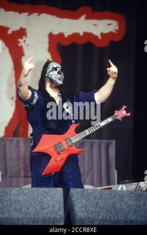 Slipknot al Reading Festival 2002, Reading, Berkshire, Inghilterra, Regno Unito Foto Stock