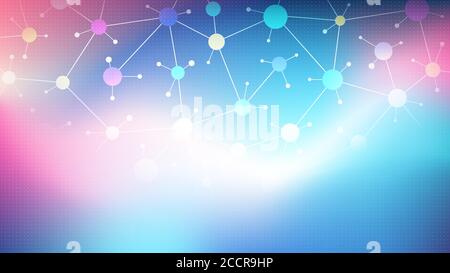 Social network di comunicazione su sfondo colorato, social network astratto colorato, flat vector design Illustrazione Vettoriale