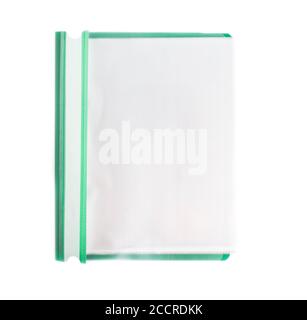 cartella con file per documenti e documenti su sfondo bianco, isolare Foto Stock