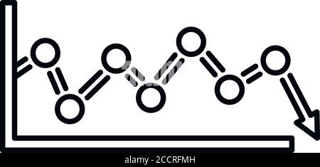 Icona aziendale regressione. Icona vettoriale aziendale di regressione di contorno per il web design isolato su sfondo bianco Illustrazione Vettoriale