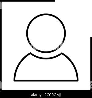 Utente o persona - icona a linea sottile moderna. Semplice illustrazione vettoriale con contorno nero. Illustrazione Vettoriale