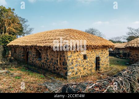 Seongeup Folk Village, Coreano Tradizionale casa di Jeju Island, Corea Foto Stock