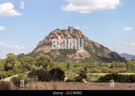 Veduta del Castello di Acquafredda Castello medievale di Siliqua, provincia del Sud Sardegna, Italia. Foto Stock