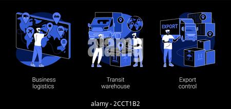Illustrazioni vettoriali astratte sulle tecnologie di logistica intelligenti. Illustrazione Vettoriale