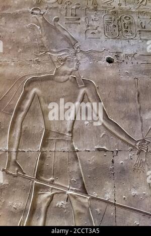 Sculture a muro ad Abydos, Egitto Foto Stock