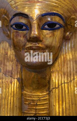 Maschera della morte di Yuya, Museo delle Antichità Egizie, il Cairo Foto Stock