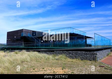 Centro visitatori, riserva naturale di Gibilterra Point, Skegness Town, Lincolnshire, Inghilterra, Regno Unito Foto Stock