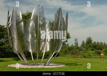 Il spiriti affini Guerre indiane monumento arte di installazione da Alex Pentek nel Parco Bailick Midleton nella contea di Cork in Irlanda Foto Stock