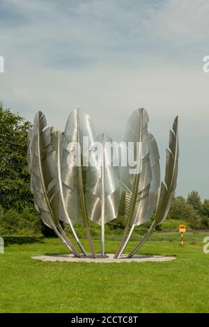 Il spiriti affini Guerre indiane monumento arte di installazione da Alex Pentek nel Parco Bailick Midleton nella contea di Cork in Irlanda Foto Stock