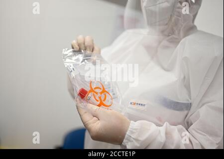 Milano, Italia. 21 Agosto 2020. Milano. Covid si trova negli aeroporti per i passeggeri in arrivo da Spagna, Croazia, Grecia e Malta nella foto: Credit: Independent Photo Agency/Alamy Live News Foto Stock