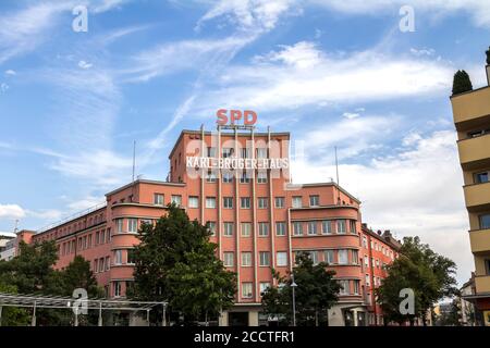 Nurnberg, Germania, agosto 11,2019: Costruzione di Karl-Bröger-Haus, il Partito socialdemocratico tedesco SPD nel centro della città Foto Stock