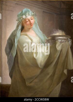 Jean Raoux - Vestal che porta il Sacro fuoco. Foto Stock