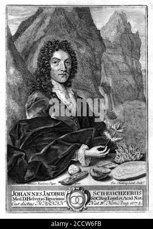 Johann Jakob Scheuchzer 1708. Foto Stock