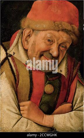 Jean Fouquet- Ritratto della corte ferrarese Jester Gonella. Foto Stock