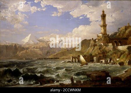 Jasper Francis Cropsey - La costa di Genova Foto Stock