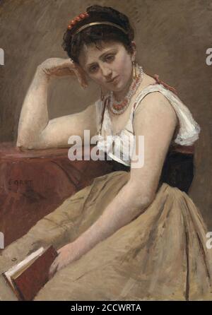 Jean Baptiste Camille Corot - lettura interrotta Foto Stock