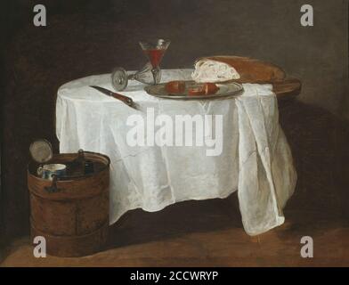 Jean Baptiste Siméon Chardin - la tovaglia bianca Foto Stock