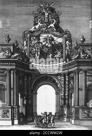 Jean le Pautre - l'ingresso Ceremonial di Luigi XIV E Marie-Thérèse a Parigi nel 1660 Foto Stock