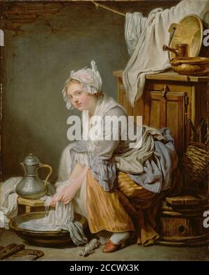 Jean-Baptiste Greuze (Francese - la Laundress) Foto Stock