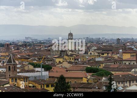 Vista dalla torre di Pisa, Italia Foto Stock