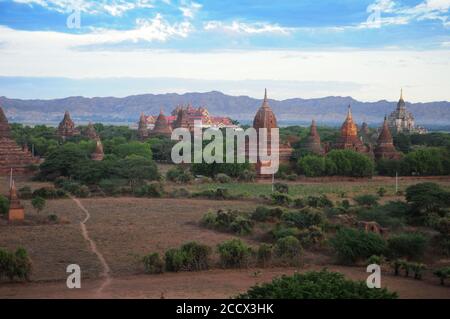 Veduta aerea del vecchio Bagan Foto Stock