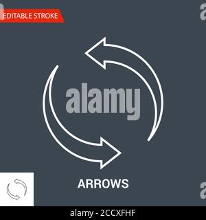Icona frecce. Illustrazione di un vettore a linea sottile Illustrazione Vettoriale