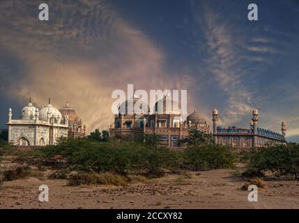 Vecchi edifici storici in Pakistan Foto Stock