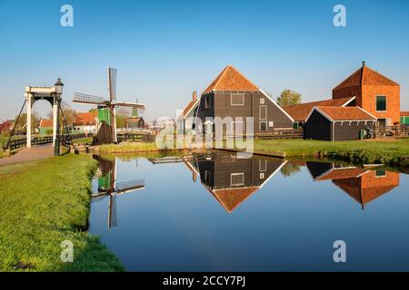 Zaanse Schans Open Air Museum, Zaandam, Olanda del Nord, Paesi Bassi Foto Stock