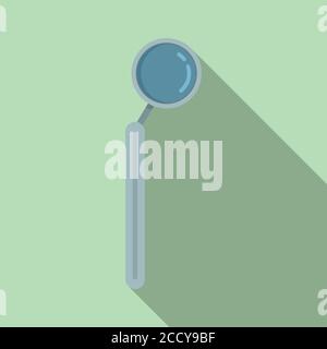 Icona lente di ingrandimento dentista. Immagine piatta dell'icona vettoriale della lente di ingrandimento dentista per il web design Illustrazione Vettoriale