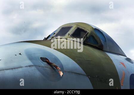 Area di cockpit del bombardiere britannico Avro Vulcan. Foto Stock